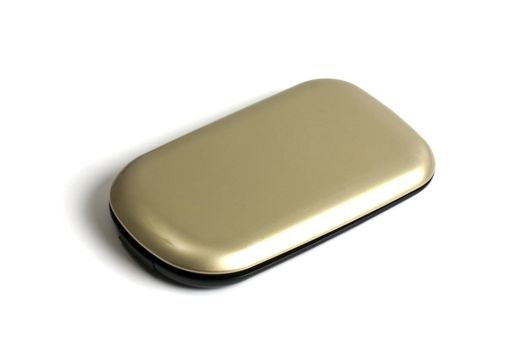 Powder compact isolated on white background
