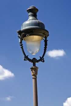 Paris Street lamp isolated on blue sky
