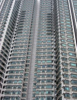 Tall and morden appartments building in Hong Kong 