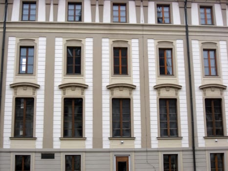 Windows of an old building in Prague