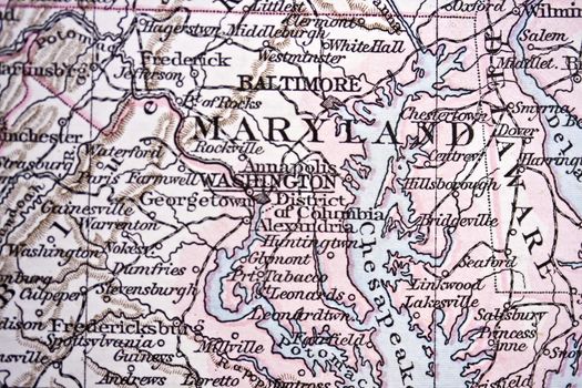 Ancient map of Washionton DC .Handmade in 1881