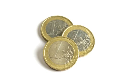 Euro coins isolated on white background