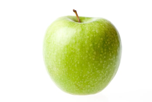 Green ripe apple isolated on a white background