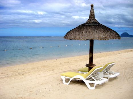 Tropical beach in Mauritius 