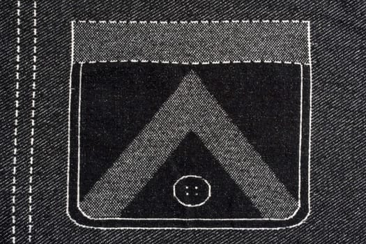 Denim fabric with pocket pattern background