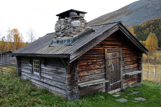 Old tradtional wooden cabin in Sweden