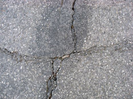 Texture of cracks on asphalt background 