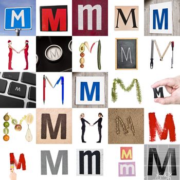 Collage of images with letter M
