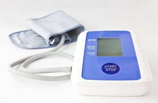 Automatic digital blood pressure  on white background