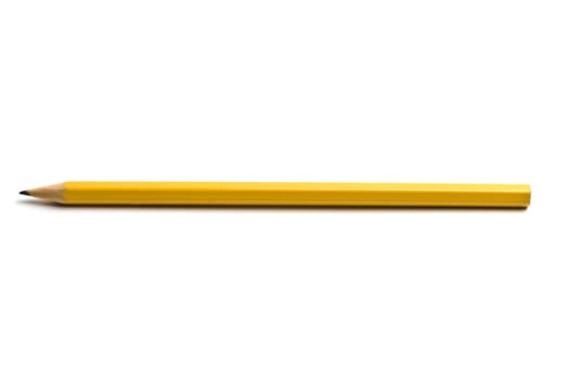 Wooden yellow pencil isolated on white background 