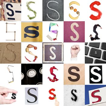 Collage of images with letter S