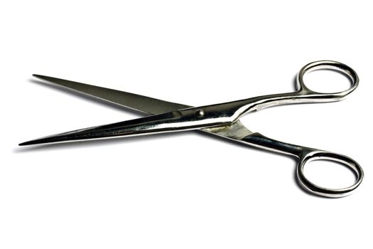 Stainless steel  scissors isolated on a white background
