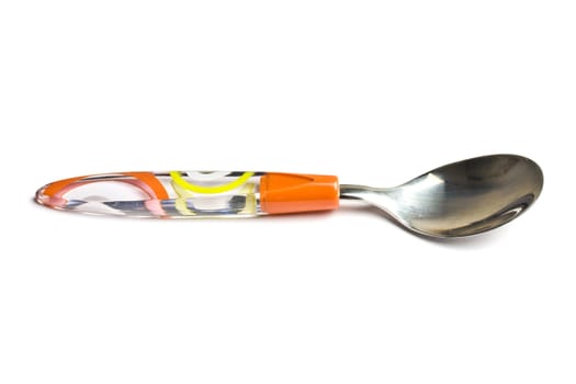 One spoon isolated on white background 