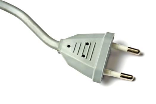 Gray electric plug isolated on white background
