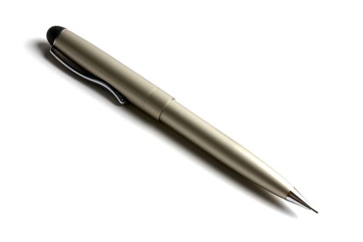 Metal pencil isolated on white background
