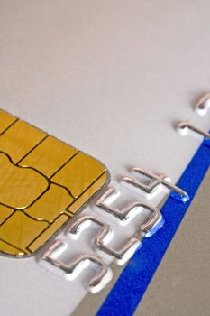  gold chip of a credit card