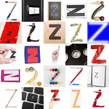 Collage of images with letter Z
