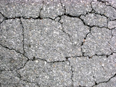Texture of Cracks on asphalt background 
