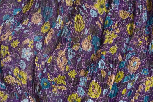 Texture of colorful floral fabric background