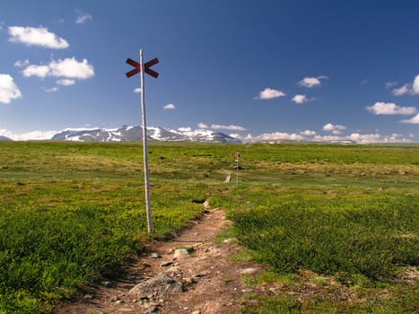 landscape of  mountain wilderness and blue sky