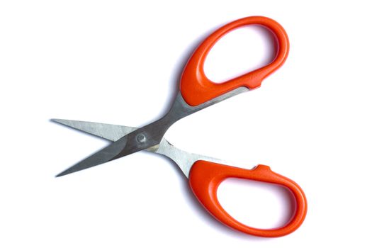 Red scissors isolated on white background 