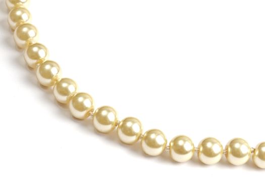 Beautiful string of beads isolated on white background 