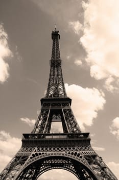 Eiffel Tower in dark sky