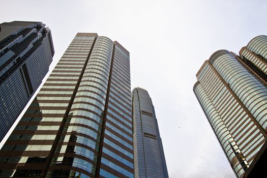 Modern skyscrapers of Hong Kong with clear sky