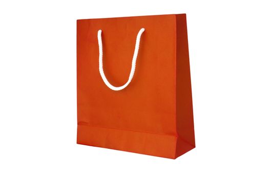 Front of orange Crumpled peper Bag form the market