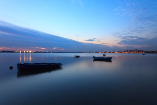 Winter sunset on the Tejo river.