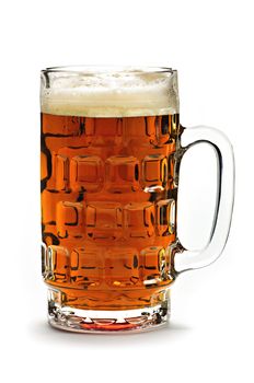 Full beer glass isolated on white background