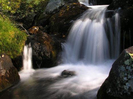 Beautiful waterfall in mountain 

