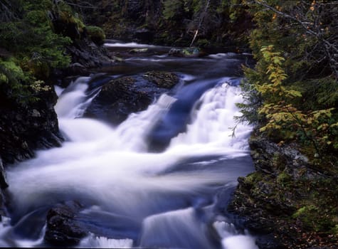 Flowing water of beautiful mountain stream