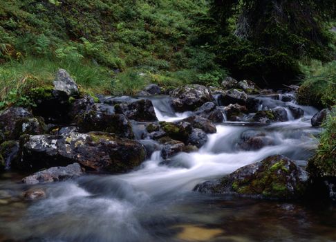 beautiful cascade waterfall in mountain

