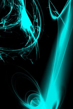 Green abstract background on black