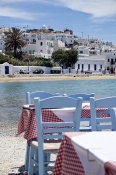 Restaurant on the Beach of Mykonos, Greece