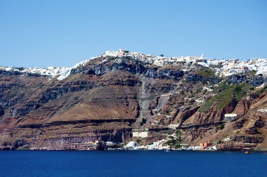 Coastline with Cliffs of Santorini Island, Greece