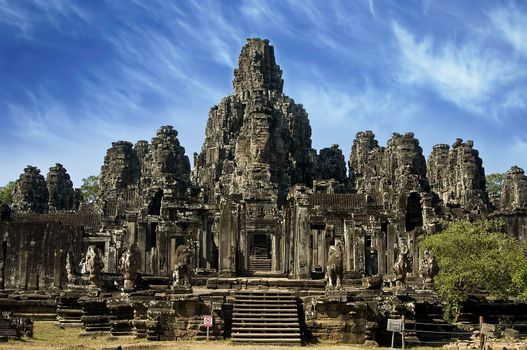 Ancient buddhist khmer temple in Angkor Wat, Cambodia. 