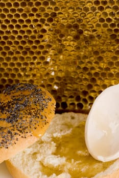 Beautiful yellow patch of healthy and tasty honey