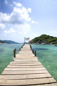 Beautiful wooden pier in Ko Nang Yuan island, Thailand