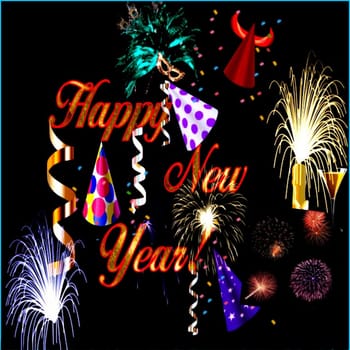 Happy New Year  - dark background