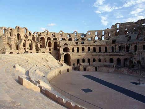 Famous El Jem amphitheatre in Tunisia, North africa