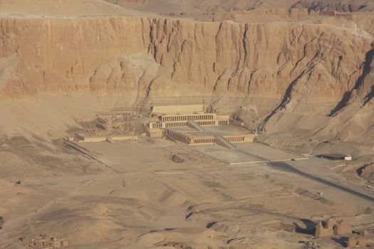 Temple of Hatshepsut Luxor, Egypt, aerial shot