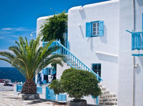 House in the Greek Islands with a beautiful blue sky