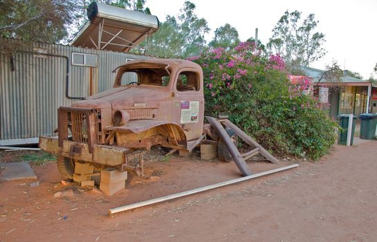 wreck truck in a australian farm, outback