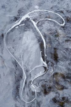 Close-up of the texture of ice - macro