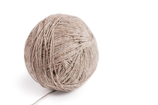 Wool ball isolated on the white background