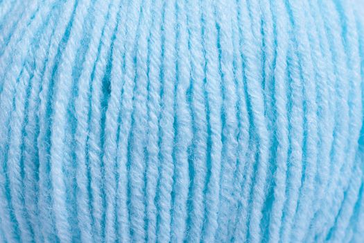 Macro view of blue wool ball texture