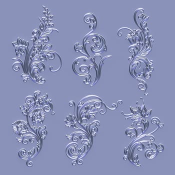 ornament sets 3d embossed pattern