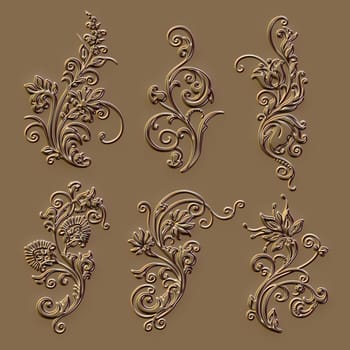 ornament sets 3d embossed pattern